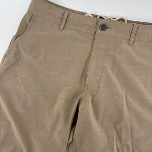 Faherty All Day Shorts Mens 31 Khaki Draw String Hybrid Stretch Quick-Dry Board